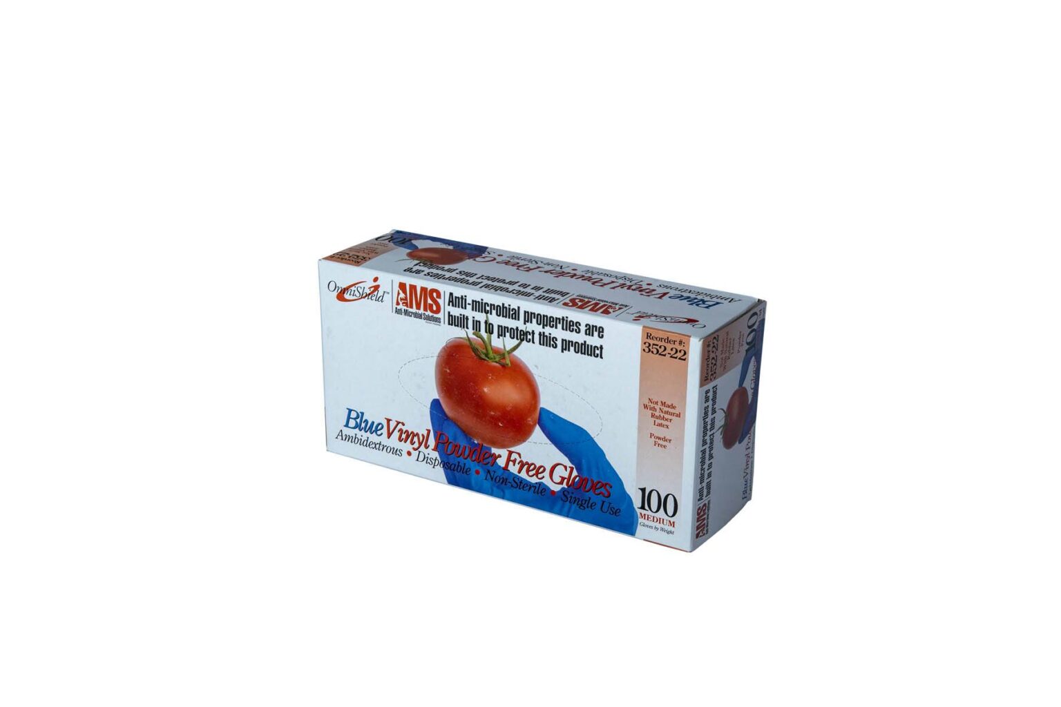 OmniShield AMS #352 Series Blue Multi-Purpose Vinyl Gloves | Omni ...