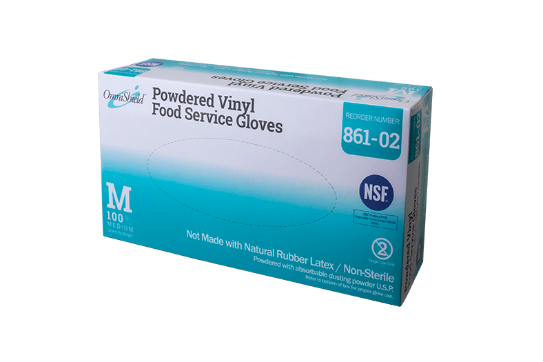 OmniShield #861 NSF Certified Vinyl Powdered Food Service Glove